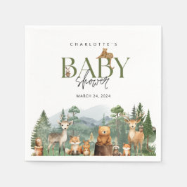 Mountains Baby Shower | 緑豊かなイベント スタンダードカクテルナプキン
