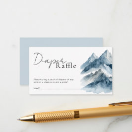 Mountains Baby Shower Diaper Raffle Ticket エンクロージャーカード
