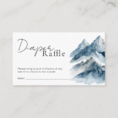 Mountains Baby Shower Diaper Raffle Ticket エンクロージャーカード (正面)