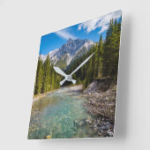 Mountains | Banff National Park, Canadian Rockies スクエア壁時計 (傾斜)
