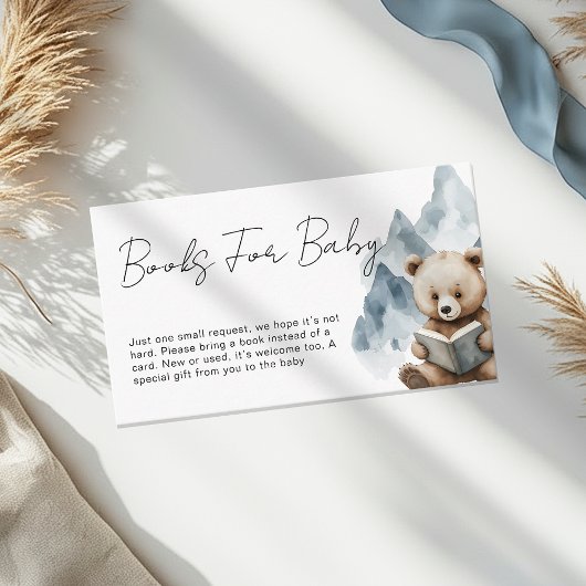 Mountains Bear Safari Baby Shower Books Request エンクロージャーカード