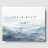 Mountains Blue Ridge Misty Modern Wedding ゲストブック (正面)