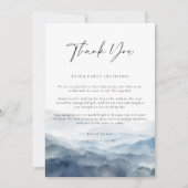 Mountains Blue Ridge Misty Modern Wedding サンキューカード (正面)