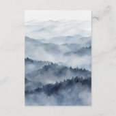 Mountains Blue Ridge Misty Modern Wedding Details エンクロージャーカード (裏面)