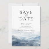Mountains Blue Ridge Modern Wedding Save the Date 招待状 (正面)