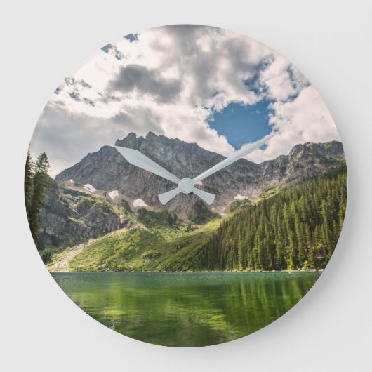 Mountains | Cabinet Mountains, Montana ラージ壁時計 (正面)