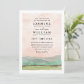 Mountains Countryside Rustic QR Code Wedding 招待状 (スタンド正面)