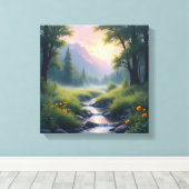 Mountains Creek Foliage  キャンバスプリント (インサイチュ (ウッドフロア))