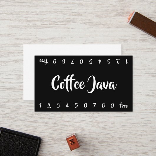 Mountains Double Number Loyalty Coffee Punch-Card ロイヤリティカード (正面/裏面インサイチュ)