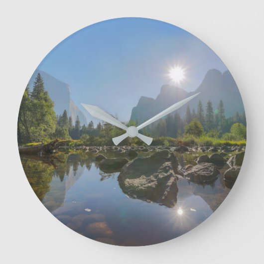 Mountains | El Capitan Yosemite Park, California ラージ壁時計 (正面)