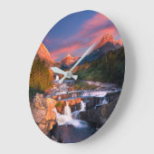 Mountains | Glacier National Park, Montana ラージ壁時計 (傾斜)