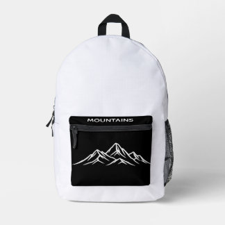 Mountains Graphic Backpack - Outdoor Hiking Print プリントバックパック
