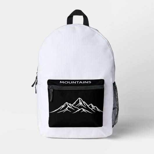 Mountains Graphic Backpack - Outdoor Hiking Print プリントバックパック (正面)