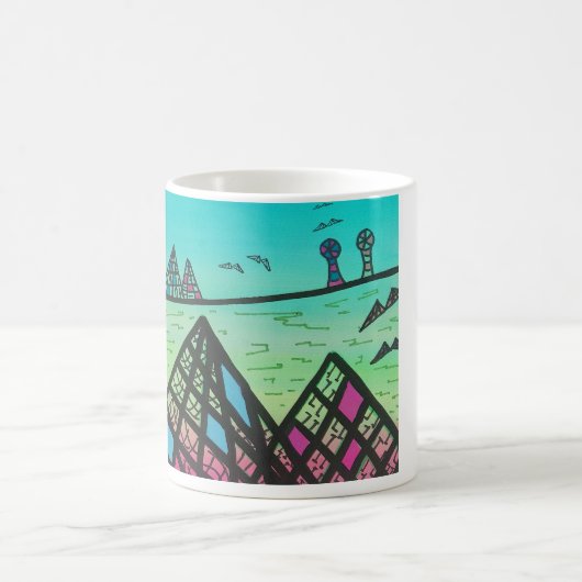 Mountains in Sunnycatworld コーヒーマグカップ (中央)