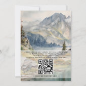 Mountains lake Rustic Elegant QR Code Wedding 招待状 (裏面)