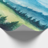 Mountains landscape. Watercolor illustration. ラッピングペーパー (角)