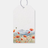 Mountains Meadow Summer Poppies Romantic Wedding ギフトタグ (裏面)