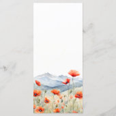 Mountains Meadow Summer Poppies Romantic Wedding  メニュー (裏面)
