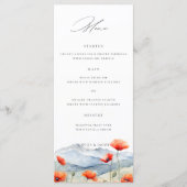 Mountains Meadow Summer Poppies Romantic Wedding  メニュー (正面)