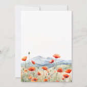 Mountains Meadow Summer Poppies Romantic Wedding 招待状 (裏面)