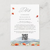 Mountains Meadow Summer Poppies Wedding Details エンクロージャーカード (正面)