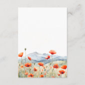 Mountains Meadow Summer Poppies Wedding Details エンクロージャーカード (裏面)
