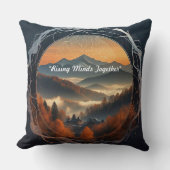 "Mountains Meet Innovation" クッション (正面)