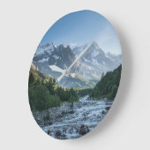 Mountains | Mont Blanc Massif, Italy ラージ壁時計 (傾斜)