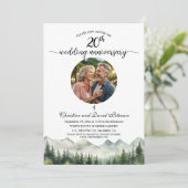 Mountains Pines 20th Wedding Anniversary Photo 招待状 (スタンド正面)