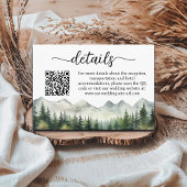 Mountains Pines QR Code Wedding Details エンクロージャーカード