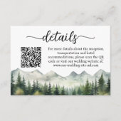  Mountains Pines QR Code Wedding Details エンクロージャーカード (正面)