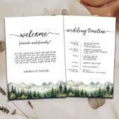 Mountains Pines Wedding Bag Letter & Timeline Card 招待状