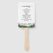 Mountains Pines Wedding Program Ceremony ハンドファン (裏面)