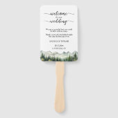 Mountains Pines Wedding Program Ceremony ハンドファン (正面)