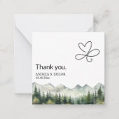Mountains Pines Wedding Thank You Card Note ノートカード (正面)