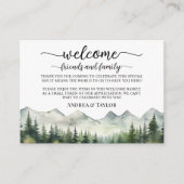 Mountains Pines Welcome Gift Bag Basket Place Card エンクロージャーカード (正面)
