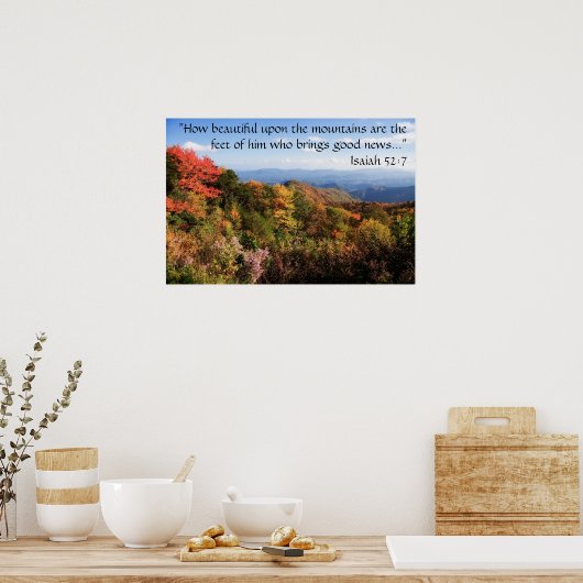 Mountains Poster with Verse ポスター (キッチン)