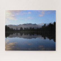 Mountains Reflected Over Lake Matheson New Zealand