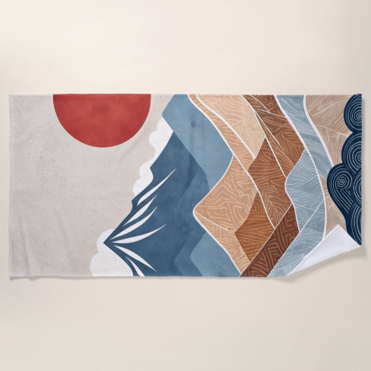 Mountains Sunset Beauty ビーチタオル (正面)