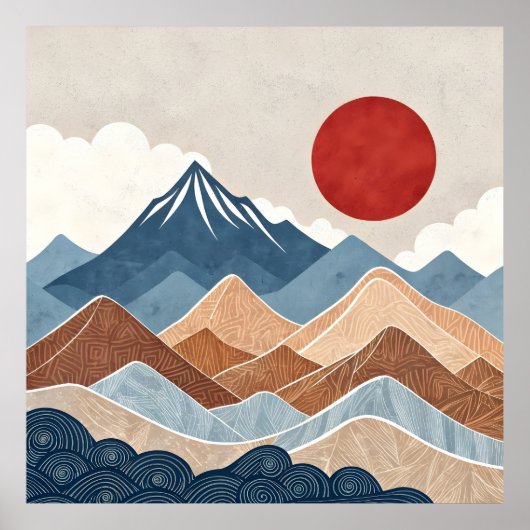 Mountains Sunset Beauty ポスター (正面)