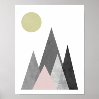 Mountains under the Sun geometric poster ポスター
