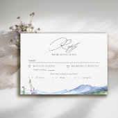 Mountains Wildflowers Meadow Modern Wedding Meal 出欠カード