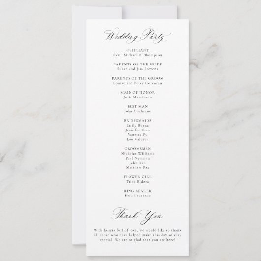 Mountains Wildflowers Meadow Wedding Program (裏面)