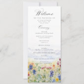 Mountains Wildflowers Meadow Wedding Program (正面)