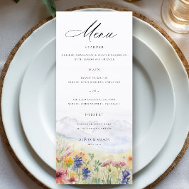 Mountains Wildflowers Meadow Whimsical Wedding メニュー