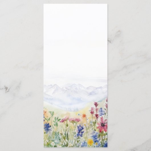 Mountains Wildflowers Meadow Whimsical Wedding メニュー (裏面)