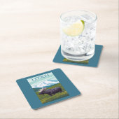 MountainUtahのアメリカヘラジカ スクエアペーパーコースター (インサイチュ)