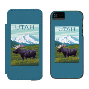 MountainUtahのアメリカヘラジカ iPhone SE/5/5sウォレットケース