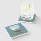 MountainWyomingのアメリカヘラジカ ストーンコースター (横)