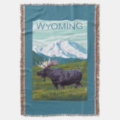 MountainWyomingのアメリカヘラジカ スローブランケット (正面縦)